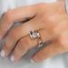 Sanjie's New Diamond Studded Simulated Plated With Color Separation Engagement Ring_ipsvogv.com
