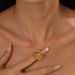 Titanium Steel Hollow Circle Necklace - Round Clavicle Chain For Women, Versatile & Lightweight_ipsvogv.com