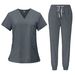 Women's beauty salon work clothes operating room scrub suit hand washing clothes short-sleeved doctor elastic scrub suit_ipsvogv.com