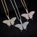 INS Style Bling Super Flash Alloy Full Diamond Butterfly Pendant High End Women's Necklace _ipsvogv.com