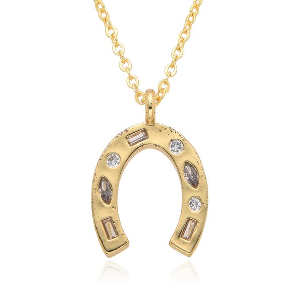 New Products Ins Style Hot Selling Fashion Personality Horseshoe Print Key Female Pendant Necklace_ipsvogv.com