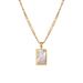 Rectangular shell emerald rectangular natural shell color abalone shell gold necklace simple_ipsvogv.com