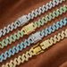 Hip Hop 15mm Bar Full Diamond Cuban Chain Trendy Brand Personality Alloy Rhinestone Necklace_ipsvogv.com
