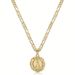 Wind English Letter Circular Hollow Flower Necklace For Women NK3:1 Chain Color Preservation Electroplating_ipsvogv.com