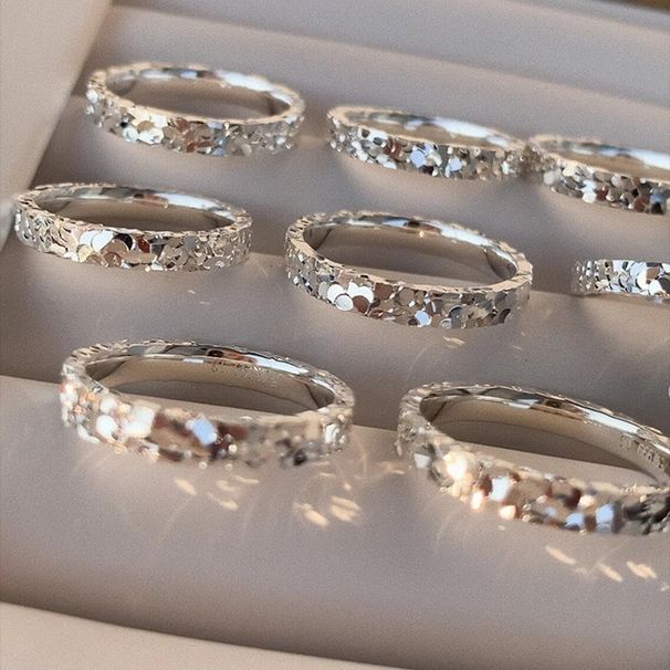 Zuyin 9999 Three Sd Broken Ice Closed For Women's Light Luxury And Luxury, CNC Precision Sparkling Pure Silver Ring_ipsvogv.com