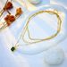 European and American fashion multi-layered mix and match stacked love snake bone chain emerald diamond cube pendant advanced versatile necklace_ipsvogv.com