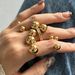 Women's Jewelry Stainless Steel Gold Ball Ring K Gold Exaggerated Fashion Ring Female Simple And Generous_ipsvogv.com
