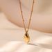 Teardrop Pendant Melon Seed Necklace Copper Plated K Real Gold Chain Metal Texture Minimalist Necklace_ipsvogv.com