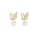 Light luxury high-grade sense of temperament swan zircon pearl earrings simple personality earrings female_ipsvogv.com