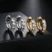 Unisex hip hop full diamond big ear buckle men's geometric round zircon earrings cross rivet trend earrings_ipsvogv.com