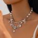 Sweet And Cool Style Star Heart Pendant Tassel Creative Pearl Bead Collarbone Necklace_ipsvogv.com