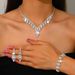 Women’s Jewelry Set Fashion Necklace Set Bridal Wedding Jewelry Full Diamond Water Drop Fashion Jewelry Earrings Bracelet Light Luxury Rhinestones_ipsvogv.com