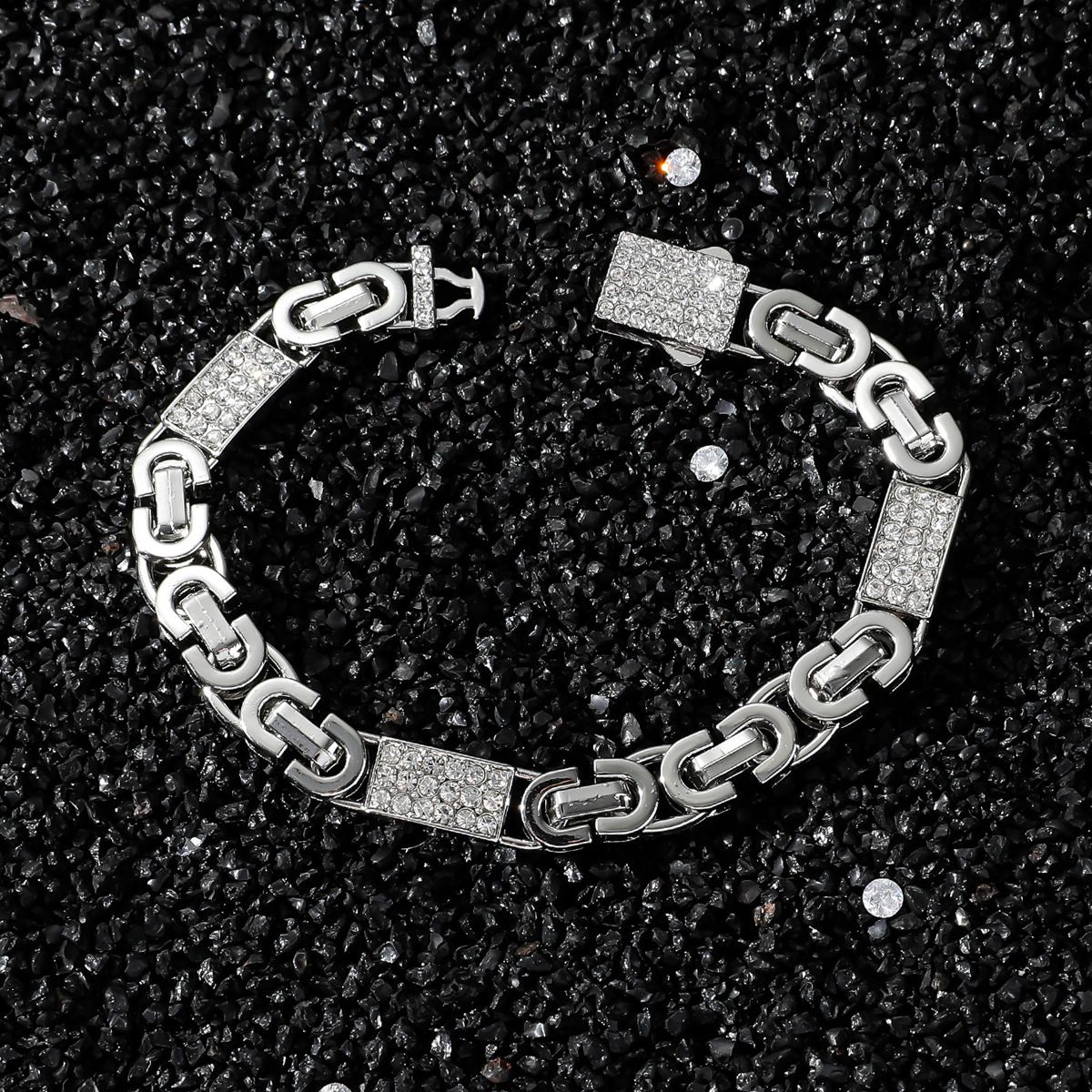 New Hip Hop Style Classic Geometric Chain Splicing Bracelet_ipsvogv.com