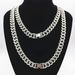 Unisex Jewelry Fashion Hip Hop Trendy Cuban Chain Diamond Bracelet 12 Mm Simple Men And Women Hiphop Order Necklace_ipsvogv.com