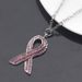 Hot Selling Care International Symbol Red Ribbon Diamond Necklace Choker Sweater Chain_ipsvogv.com
