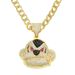 Hip hop full diamond three-dimensional monkey pendant necklace trendy, domineering, cool Cuban chain street dance_ipsvogv.com