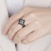 Sanjie Gun Black Three Piece Women's Ring With Square Zircon Sparkling Couple Set_ipsvogv.com