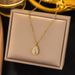INS Wind Fritillaria Pendant French Shell Avocado Fruit Titanium Steel Necklace Collar Chain Female_ipsvogv.com