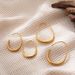 Unisex Fashion Sense Egg Shaped Stainless Steel Ear Hooks For Women Trendy Atmospheric Fashion Earrings Ins Cold Wind Ear Accessories_ipsvogv.com