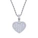 Hip Hop Love Pendant Necklace For Men And Women, Zirconia Diamond-Cut Pendant With Rope Chain, Trendy Statement Jewelry For Casual & Party Wear_ipsvogv.com
