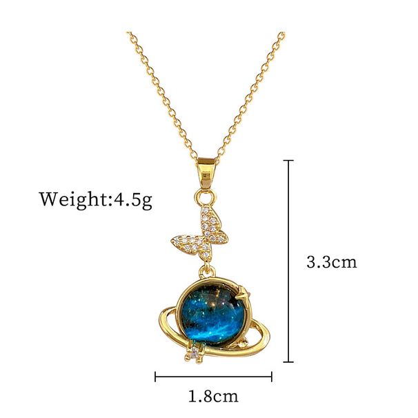 Butterfly 【 】 Starry Sky Light Luxury Charm Gorgeous Full Diamond Necklace Women's Versatile Clavicle Titanium Steel 【 】_ipsvogv.com