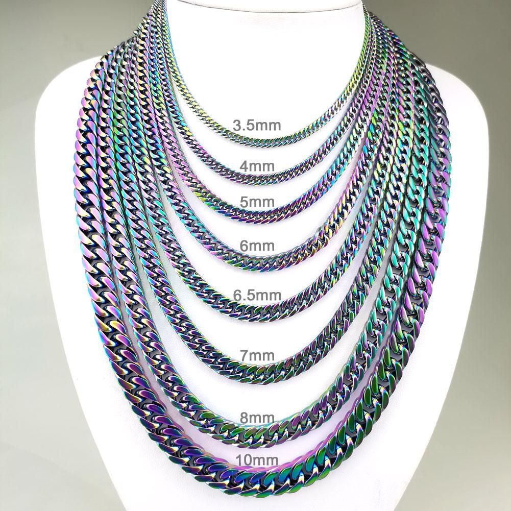 Necklace Color Tone Stainless Steel Mens Women Chain 51-91cm_ipsvogv.com