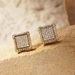 Cao Shi Square Hip Hop Full of Zircon Micro Inlaid for Men's Fashion Hiphop Earrings_ipsvogv.com