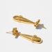 Teardrop shaped earrings personality beans heavy metal trend texture earrings copper plated K real gold color preservation_ipsvogv.com