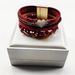 Multi Layer Fashionable Peach Heart Crushed Stone Leather Bracelet, Ladies' Magnetic Buckle Batch_ipsvogv.com