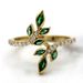 Cao Shisen's Olive Branch Small Fresh Leaf Popular Geometric Ring_ipsvogv.com