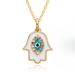 Hot Selling Jewelry Clavicle Chain Oil Drop Zircon Palm Eye Pendant Devil Eye Necklace_ipsvogv.com
