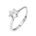 Silver Zircon Classic Six Claw For Women, Small Luxury, Live Personalized Platinum And Diamond Ring_ipsvogv.com