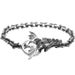 Bone Bracelet For Men, Bold Evil Dragon Head Taijiao Silver Bracelet, Niche Handmade Design_ipsvogv.com