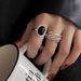 Fashion Style, Niche Design, Super Black Agate, Cool Style Ring, Women's Fashion Trend, Versatile, High-end Feeling_ipsvogv.com