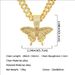 Hip Hop Street Dance Trendy Brand Full Diamond 3D Butterfly Pendant Fashion Punk Versatile Wide Cuban Chain Accessories_ipsvogv.com