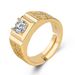 Luxury Set With Diamonds, New Handmade Ring, Gold-plated Zircon Men's Ring_ipsvogv.com