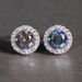 Women's Jewelry Fashion Earrings Temperament Trend Colorful Zircon Earrings Inlaid Diamond Round Earrings Small Accessories_ipsvogv.com