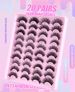 Hot Selling 20 Pairs of Mixed Natural Thick Eyelashes Chemical Fiber Eyelashes Messy and Slender Eyelashes_ipsvogv.com