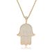 Unisex Hip Hop Hand Of Fatima Necklace Full Zircon Temperament Personality Fashion Pendant Necklace_ipsvogv.com