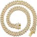 Hip Hop Men's And Women's Cuban Chain Necklace Full Double Row Diamond Trendy Accessories_ipsvogv.com