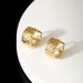 Earrings Sterling Silver Rhombic Car Flower Earrings Light Luxury Autumn and Winter Niche Ins Style Earrings Women's High-end Jewelry_ipsvogv.com