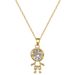 【 Titanium Steel 】 Zircon Figurine Light Luxury Temperament Gorgeous Full Diamond Necklace Women's Versatile Collarbone_ipsvogv.com
