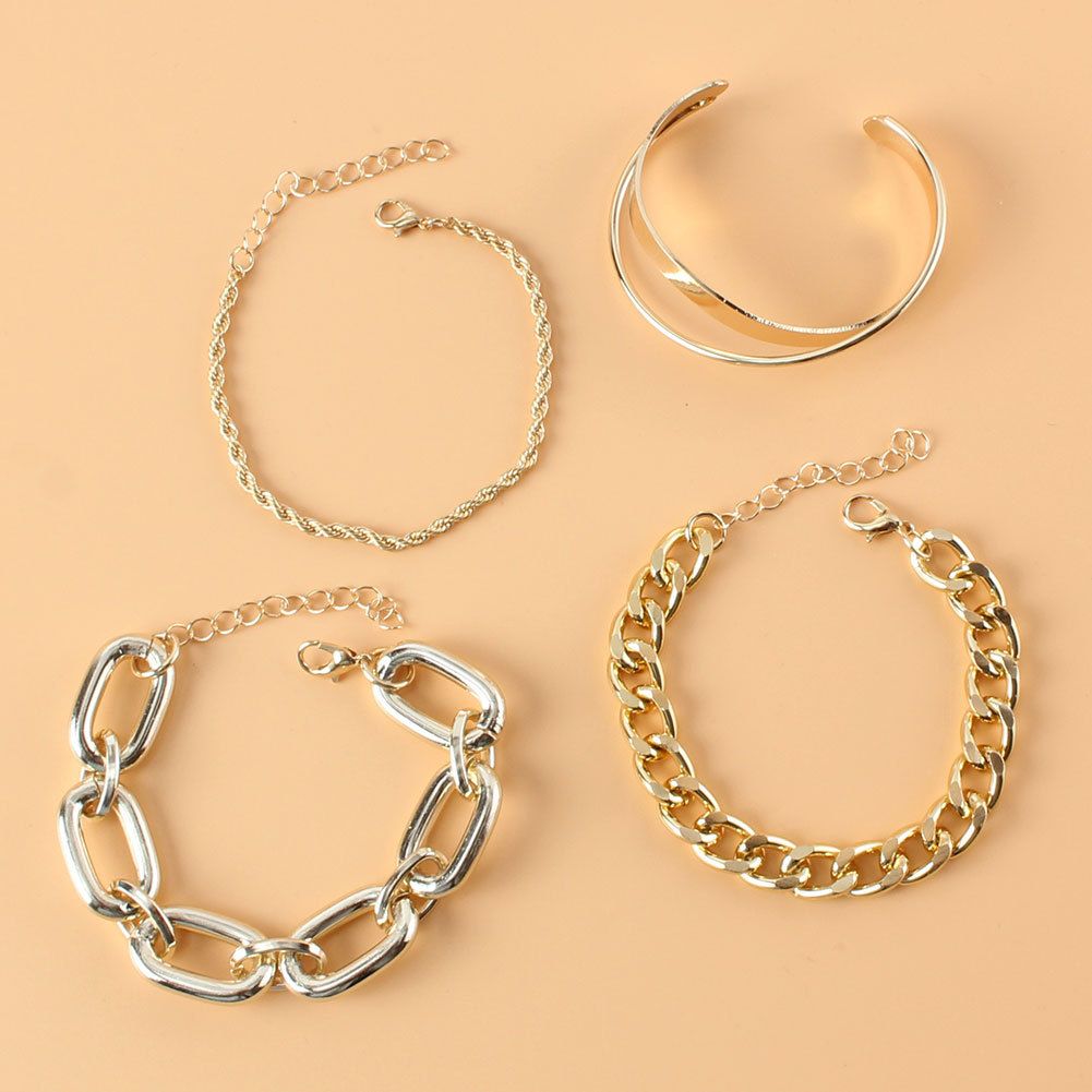 Jewelry Smooth Mixed Twist Chain Bracelet Simple Thread Exaggerated Hip Hop Bracelet_ipsvogv.com