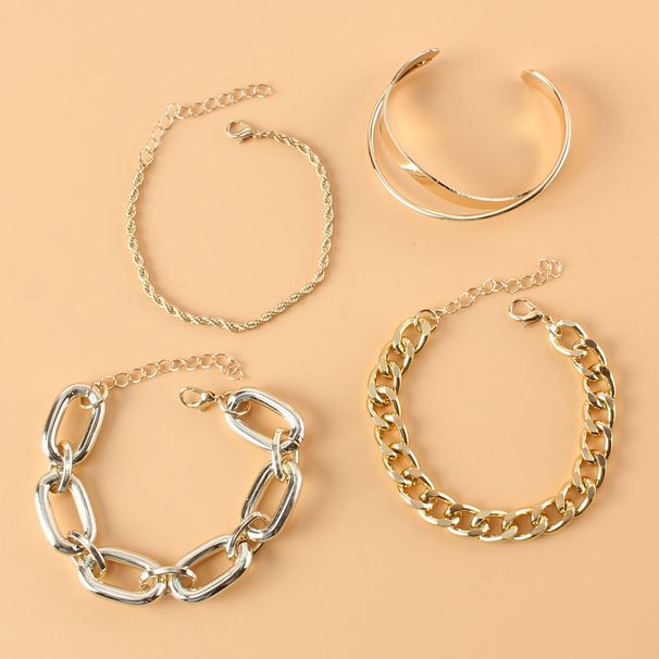Jewelry Smooth Mixed Twist Chain Bracelet Simple Thread Exaggerated Hip Hop Bracelet_ipsvogv.com