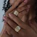 Seashell Textured Ring Titanium Steel Gold Plated Jewelry Beach Wedding Stackable Jewelry For Women_ipsvogv.com