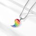 Rainbow Tai Chi diagram Yin Yang fish couple titanium steel pendant necklace jewelry_ipsvogv.com