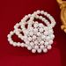 Tempeament, Small Fagance, Multi-layeed Peal Flowe Necklace, Women's Fench Bead Collabone Chain,_ipsvogv.com