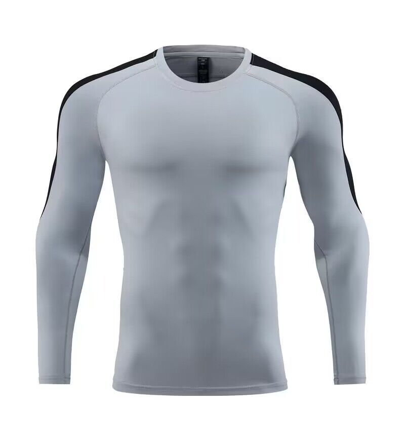 Men's Clothing Tights Long-Sleeved T-Shirt High Elastic Quick-Drying Breathable Sports Running Training Fitness Clothes Round Neck_ipsvogv.com