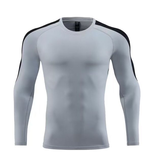 Men's Clothing Tights Long-Sleeved T-Shirt High Elastic Quick-Drying Breathable Sports Running Training Fitness Clothes Round Neck_ipsvogv.com