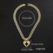 Unisex New Arrival Full Diamond Alloy Wing Pendant Cuban Chain Necklace Trendy Wing Heart Pendant Accessories_ipsvogv.com